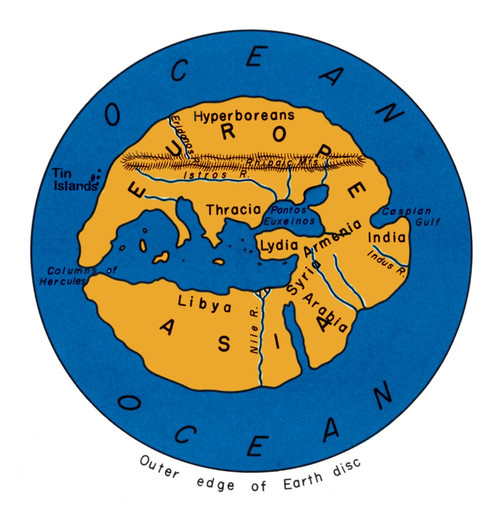 World Map, 500 BC Poster Print by Science Source