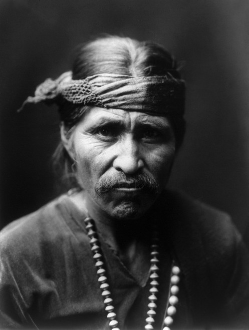 Navajo Mask, C1905. /Na Navajo Man Dressed Up As The God Zahadolzha,  Wearing A Leather Mask