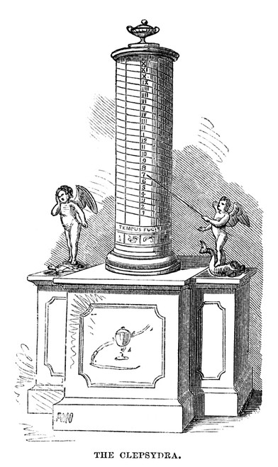 Clock: Clepsydra. /Nan Antique Water Clock. Engraving, American, 1869. Poster Print by Granger Collection - Item # VARGRC0370140