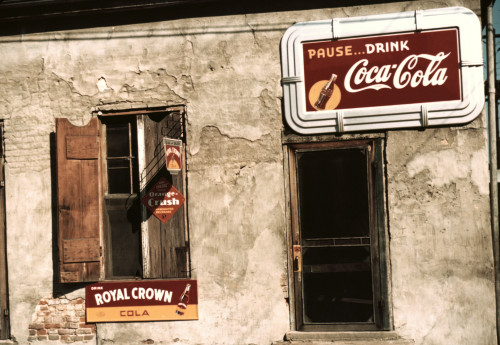 Mississippi: Cafe, 1940. /Ncafe With Soft Drink Signs In Natchez, Mississippi. Photograph By Marion Post Wolcott, 1940. Poster Print by Granger Collection - Item # VARGRC0114847 Mississippi: Cafe, 1940. /Ncafe With Soft Drink Signs In Natchez, Mississippi. Photograph By Marion Post Wolcott, 1940. Poster Print by Granger Collection - Item # VARGRC0114847