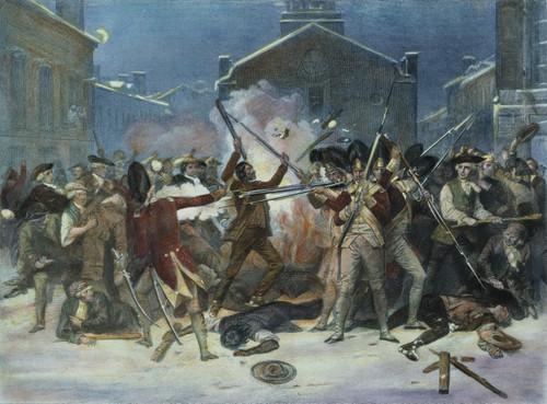 Boston Massacre. /Nthe Boston Massacre, 5 March 1770, With Crispus Attucks At Left Center. Steel Engraving, 19Th Century. Poster Print by Granger Collection - Item # VARGRC0047713
