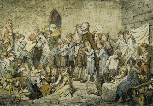 Johann Pestalozzi /N(1746-1827). Swiss Educational Reformer, With The Orphans Of Nidwalden In 1798: Colored Engraving, 19Th Century. Poster Print by Granger Collection - Item # VARGRC0046416
