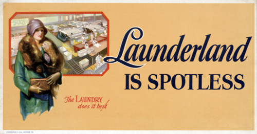 Poster: Laundry, 1928. /N'Launderland Is Spotless. The Laundry Does It Best.' Lithograph, 1928. Poster Print by Granger Collection - Item # VARGRC0527439
