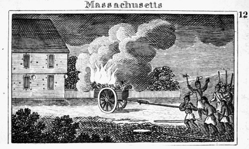 Native American Attack, 1675. /Nnative Americans Attacking The Massachusetts Village Of Brookfield During King Philip'S War, 2 August 1675. Line Engraving, 1827, By John W. Barber. Poster Print by Granger Collection - Item # VARGRC0018257