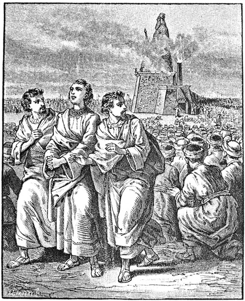 Three Hebrews. /Nshadrach, Meshach And Abednego. Wood Engraving From A 19Th Century American Bible. Poster Print by Granger Collection - Item # VARGRC0059915