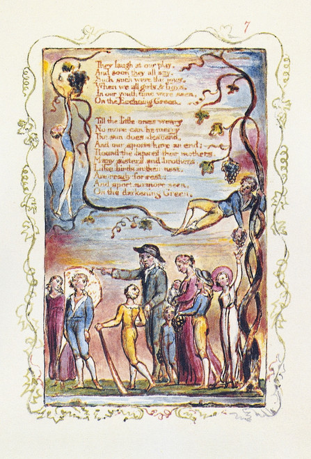 Blake: Songs Of Innocence. /Ncolor Relief Etching By William Blake For The Concluding Stanzas Of 'The Ecchoing Green,' From His 'Songs Of Innocence,' 1789. Poster Print by Granger Collection - Item # VARGRC0100267