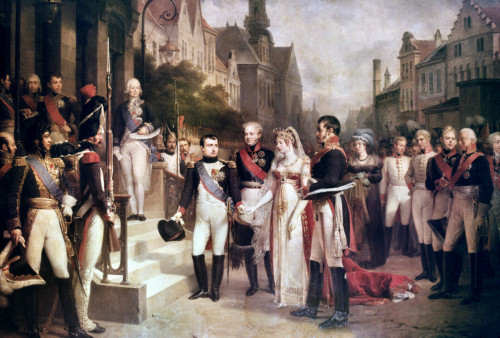 Napoleon Bonaparte /N(1769-1821). Emperor Of France, 1804-1814. Receiving Queen Louise Of Prussia At Tilsit, 1807. Oil On Canvas, 1837, By Nicolas Gosse. Poster Print by Granger Collection - Item # VARGRC0039437