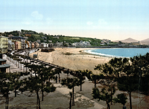 Spain: San Sebastian. /Na View Of The Beach And A Row Of Waterfront Houses In San Sebasti_n, Spain. Photograph, Late 19Th Century. Poster Print by Granger Collection - Item # VARGRC0119044