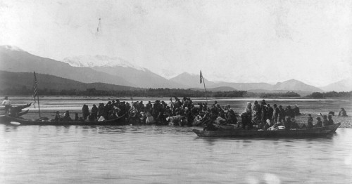 Alaska: Potlatch Dancers. /Nnative American Potlatch Dancers On The Chilkat River, Alaska. Photograph, C1895. Poster Print by Granger Collection - Item # VARGRC0106646