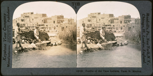 New Mexico: Pueblo Native Americans. /Npueblo Native Americans At Taos, New Mexico. From A Stereo View, C1900. Poster Print by Granger Collection - Item # VARGRC0039192