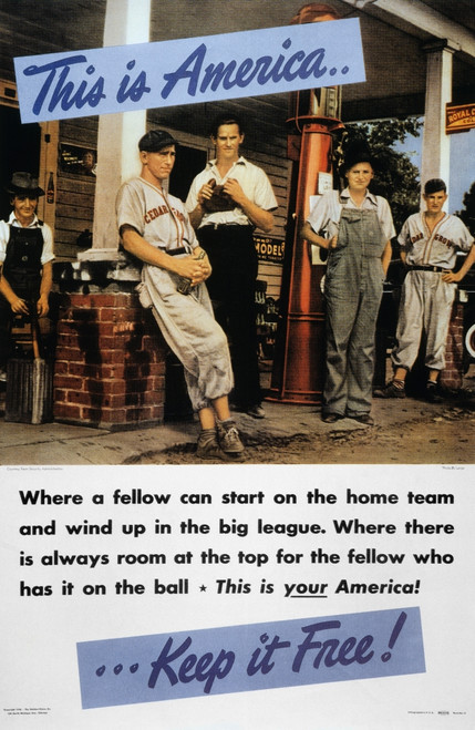Wwii: Us Poster, 1942. /N'This Is America...Keep It Free!' American World War Ii Poster, 1942, Featuring A Photograph By Dorothea Lange. Poster Print by Granger Collection - Item # VARGRC0052593