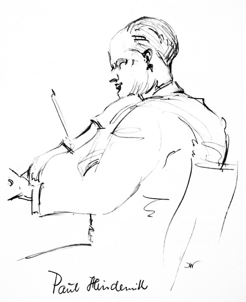 Paul Hindemith (1895-1963). /Ngerman Violinist And Composer. Pencil Drawing, C1935, By Hilda Wiener. Poster Print by Granger Collection - Item # VARGRC0031566