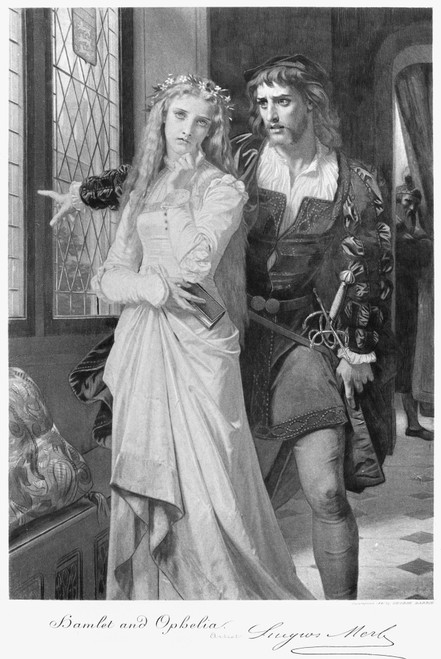 Hamlet And Ophelia. /Nphotogravure, 1881, After A Painting By Hugues Merle. Poster Print by Granger Collection - Item # VARGRC0265043