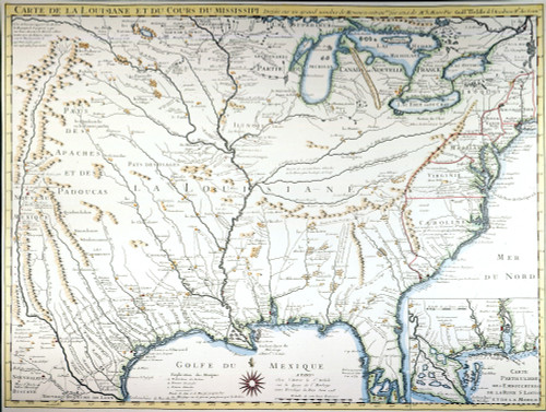 Map Of Colonial America. /Ndelisle'S Map Of Colonial America, 1718, Showing The Mississippi Valley In Strikingly Accurate Detail And The First Map To Use Texas As A Place-Name. Poster Print by Granger Collection - Item # VARGRC0007187