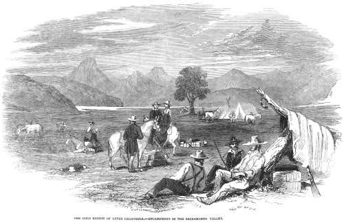 California Gold Rush, 1849. /Ngold Miners In Camp In The Sacramento Valley, California, 1849. Wood Engraving From A Contemporary English Newspaper. Poster Print by Granger Collection - Item # VARGRC0047182