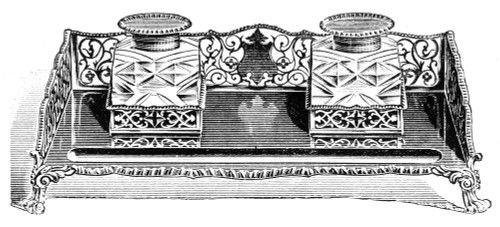 Advertisement: Inkstand. /Nvictorian Inkstand Made Of Silver. Engraving, English, Late 19Th Century. Poster Print by Granger Collection - Item # VARGRC0078302