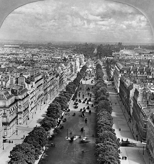 Paris: Champs Elysees. /Nan Aerial View Of The Avenue Des Champs Elysees. Stereograph, C1900. Poster Print by Granger Collection - Item # VARGRC0117763