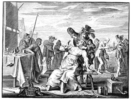 Dentistry, 18Th Century. /Nan Itinerant Tooth-Puller. Line Engraving, Dutch, 18Th Century. Poster Print by Granger Collection - Item # VARGRC0035969