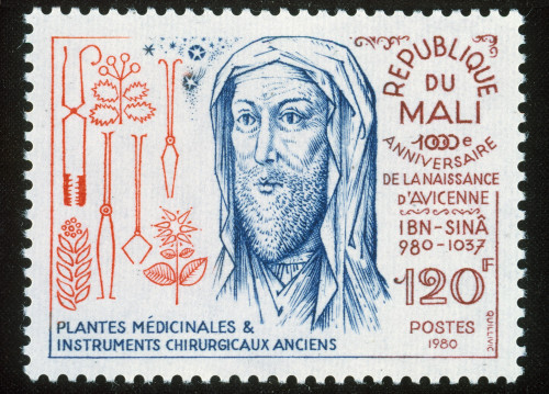 Avicenna (Ibn-Sina) /N(980-1037). Islamic Philosopher And Physician. Depicted With Medical Instruments And Medicinal Plants On A Mali Postage Stamp, 1980. Poster Print by Granger Collection - Item # VARGRC0022123
