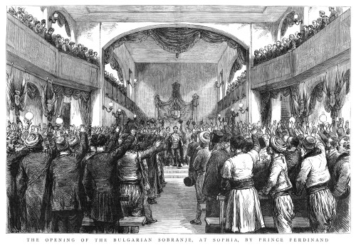Ferdinand I Of Bulgaria /N(1861-1948). Ruler Of Bulgaria. As Prince Ferdinand, Opening The Bulgarian Sobranje, Or Assembly, At Sofia, Bulgaria. Engraving, English, 1887. Poster Print by Granger Collection - Item # VARGRC0354548