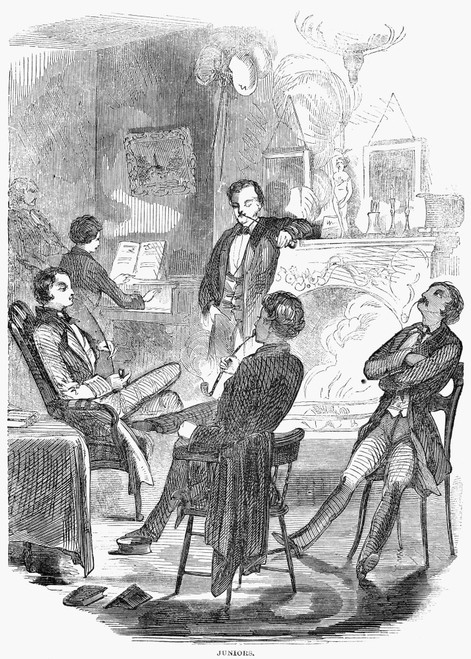College Students, 1857. /N'Freshmen.' Wood Engraving, American, 1857. Poster Print by Granger Collection - Item # VARGRC0029022