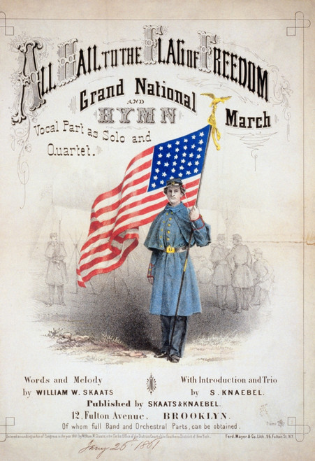 Civil War: Sheet Music. /Nsheet Music Cover For 'All Hail To The Flag Of Freedom,' Published By Skaats & Knaebel. Lithograph, C1861. Poster Print by Granger Collection - Item # VARGRC0264623 Civil War: Sheet Music. /Nsheet Music Cover For 'All Hail To The Flag Of Freedom,' Published By Skaats & Knaebel. Lithograph, C1861. Poster Print by Granger Collection - Item # VARGRC0264623