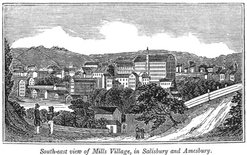 Textile Mills, 1844. /Nmills Village In Salisbury And Amesbury, Massachusetts. Wood Engraving, 1844. Poster Print by Granger Collection - Item # VARGRC0047124