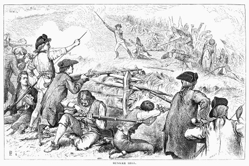 Bunker Hill, 1775. /Namerican Soldiers Firing Upon Attacking British Forces At The Battle Of Bunker Hill, 17 June 1775. Line Engraving, 19Th Century. Poster Print by Granger Collection - Item # VARGRC0090235