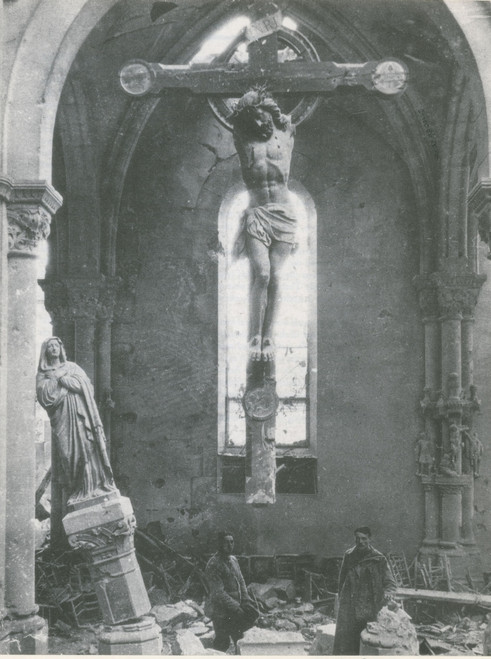 WWI, Church Damaged by German Shellfire, Reims Poster Print by Science Source - Item # VARSCIBZ7884