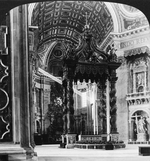 Rome: St. Peter'S Basilica. /Nthe High Altar Canopy At St. Peter'S Basilica In Rome, Italy. Stereograph, 1901. Poster Print by Granger Collection - Item # VARGRC0326775