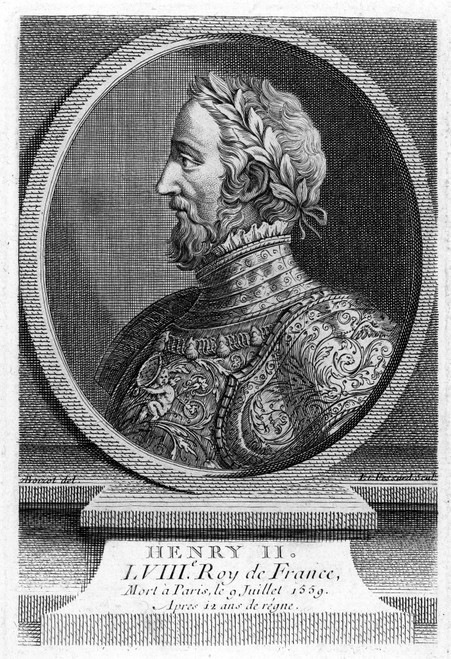 Henry Ii (1519-1559). /Nking Of France, 1547-1559. Line Engraving, French, 18Th Century. Poster Print by Granger Collection - Item # VARGRC0031163
