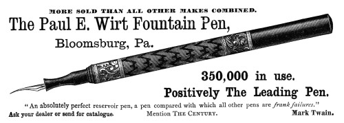 Fountain Pen, 1890. /Nadvertisement, American, 1890. Poster Print by Granger Collection - Item # VARGRC0049718 Fountain Pen, 1890. /Nadvertisement, American, 1890. Poster Print by Granger Collection - Item # VARGRC0049718