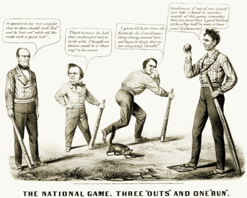 Presidential Campaign, 1860. /Na Pro-Lincoln Cartoon By Currier & Ives, 1860, Showing Lincoln Defeating Bell, Douglas, And Breckinridge. Poster Print by Granger Collection - Item # VARGRC0216909