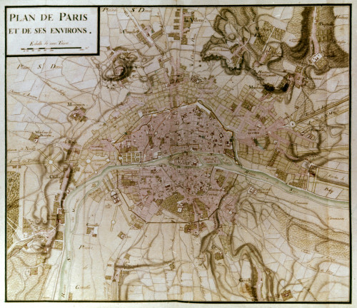 Paris, France: Map, 1706. /Nengraved Plan Of Paris And Environs. Poster Print by Granger Collection - Item # VARGRC0044752