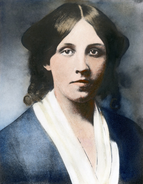 Louisa May Alcott (1832-1888)./Namerican Writer. Oil Over A Photograph, C1857. Poster Print by Granger Collection - Item # VARGRC0039092