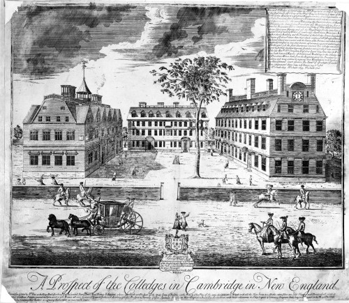 Harvard College, C1725. /Nharvard, As It Appeared C1725. Line Engraving, 1740, By William Burgis. Poster Print by Granger Collection - Item # VARGRC0034347