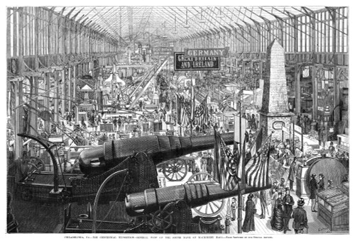 Centennial Fair, 1876. /Nview Of The South Nave Inside Machinery Hall At The Centennial Exposition In Philadelphia, Pennsylvania. Wood Engraving, American, 1876. Poster Print by Granger Collection - Item # VARGRC0267629