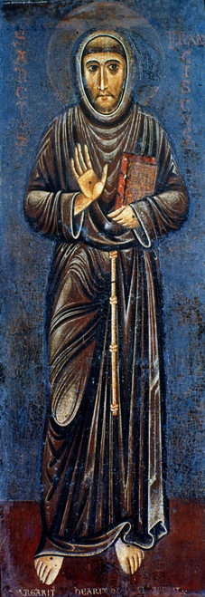 St. Francis Of Assisi. /Nwood, 13Th Century, By Margarito D'Arezzo. Poster Print by Granger Collection - Item # VARGRC0047649