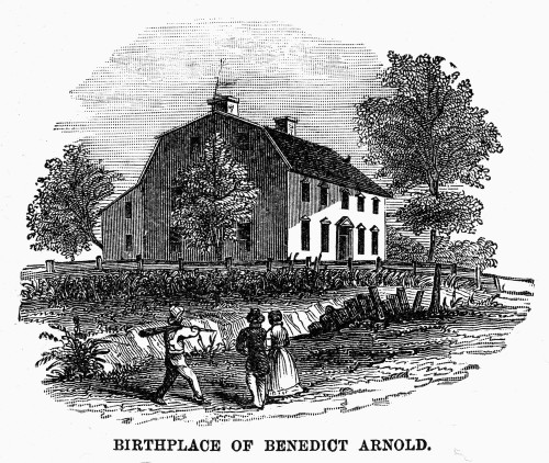 Benedict Arnold (1741-1801). /Namerican Soldier And Traitor. The Birthplace Of Benedict Arnold In Norwich, Connecticut. Wood Engraving, American, 19Th Century. Poster Print by Granger Collection - Item # VARGRC0115271