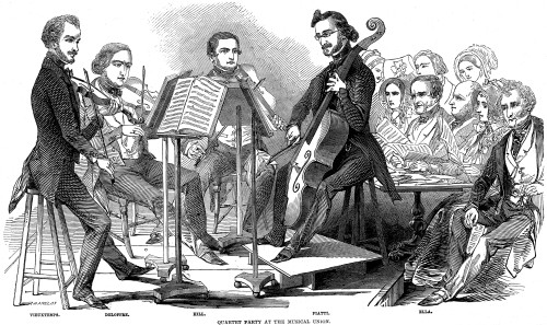 String Quartet, 1846. /Nwood Engraving, English, 1846. Poster Print by Granger Collection - Item # VARGRC0004562 String Quartet, 1846. /Nwood Engraving, English, 1846. Poster Print by Granger Collection - Item # VARGRC0004562