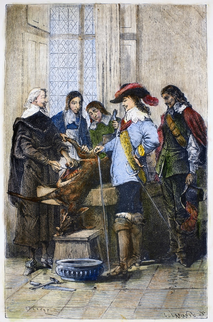 William Harvey (1578-1657). /Nenglish Anatomist And Physician. Harvey Demonstrating His Theory Of The Circualtion Of The Blood To King Charles I. Wood Engraving, French, 19Th Century. Poster Print by Granger Collection - Item # VARGRC0085587 William Harvey (1578-1657). /Nenglish Anatomist And Physician. Harvey Demonstrating His Theory Of The Circualtion Of The Blood To King Charles I. Wood Engraving, French, 19Th Century. Poster Print by Granger Collection - Item # VARGRC0085587