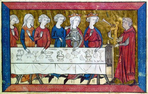 Tale Of Meliacin, C1260. /Nbanquet Scene. Illumination From The 'Tale Of Meliacin,' By Girardin D'Amiens, C1260. Poster Print by Granger Collection - Item # VARGRC0117035