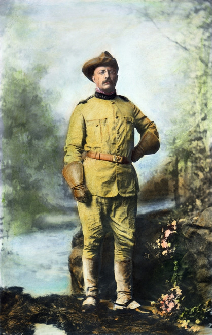 Theodore Roosevelt /N(1858-1919) When A Colonel Of U.S. Army Volunteers: Oil Over A Photograph, 1898. Poster Print by Granger Collection - Item # VARGRC0009845