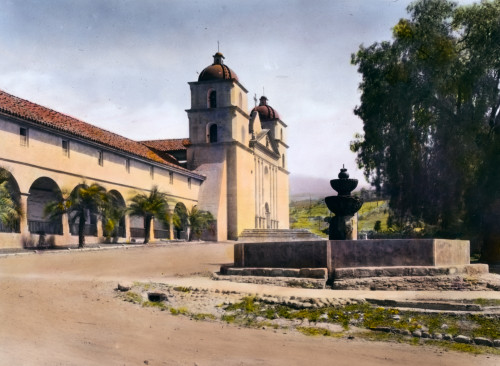 Santa Barbara, 1917. /Nthe Arcade And Fountain At Mission Santa Barbara In Santa Barbara, California. Lantern Slide Photograph By Frances Benjamin Johnston, 1917. Poster Print by Granger Collection - Item # VARGRC0526394