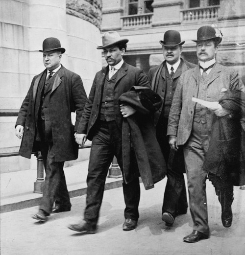 Petto Arrest, 1903. /Ndetective Giuseppe 'Joe' Petrosino (Left) With Two Other Detectives Escort Mafia Hitman Tomasso 'The Ox' Petto (Second From Left) To Prison In New York City. Poster Print by Granger Collection - Item # VARGRC0131750