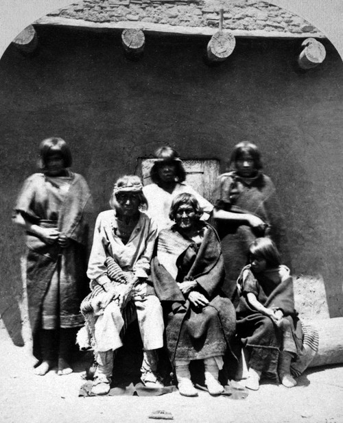 New Mexico: Zunis, 1873. /Ngroup Of Young And Elderly Zuni Native Americans At A Pueblo Village In New Mexico. Stereograph By Timothy O'Sullivan, 1873. Poster Print by Granger Collection - Item # VARGRC0118478