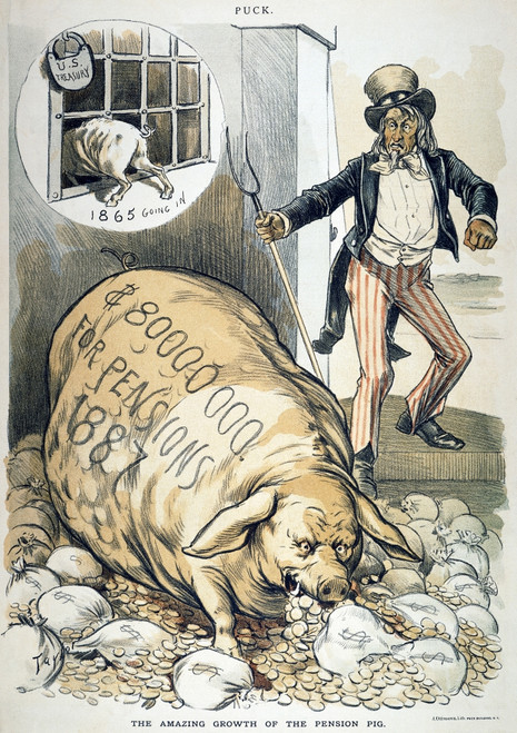 Civil War Pensions, 1888. /N'The Amazing Growth Of The Pension Pig.' American Cartoon By C. Jay Taylor, 1888, On The Huge Increase In The Cost Of Civil War Pensions. Poster Print by Granger Collection - Item # VARGRC0007432