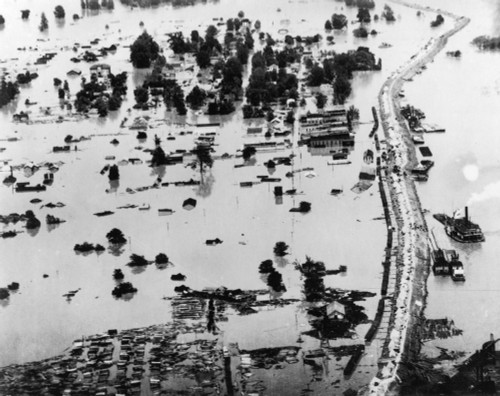 Mississippi Flood, 1927. /Naerial View Of Arkansas City, Arkansas, During The Great Mississippi River Flood, 1 May 1927. Poster Print by Granger Collection - Item # VARGRC0163495