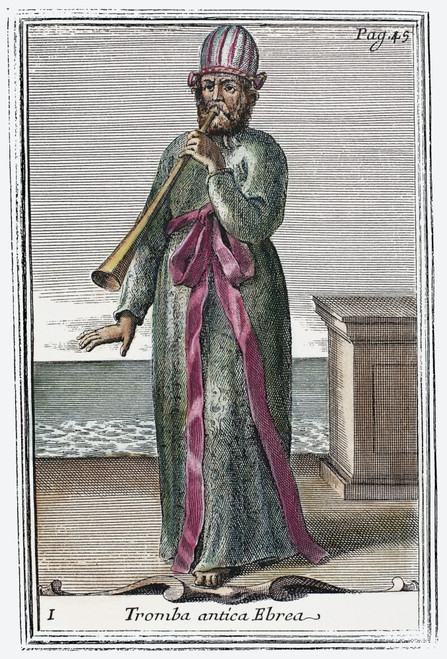 Hebrew Trumpet, 1723. /Ncopper Engraving, 1723, By Arnold Van Westerhout. Poster Print by Granger Collection - Item # VARGRC0104405