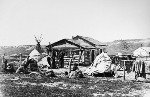 Indian Camp, C1900. /Nnative Americans At Their Camp, Possibly Cree. Photograph, C1900. Poster Print by Granger Collection - Item # VARGRC0186400
